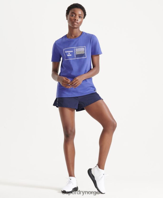 Superdry blå klær 86P46D6352 train core grafisk t-skjorte kvinner