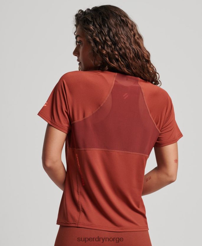Superdry brun klær 86P46D2697 core aktiv t-skjorte kvinner