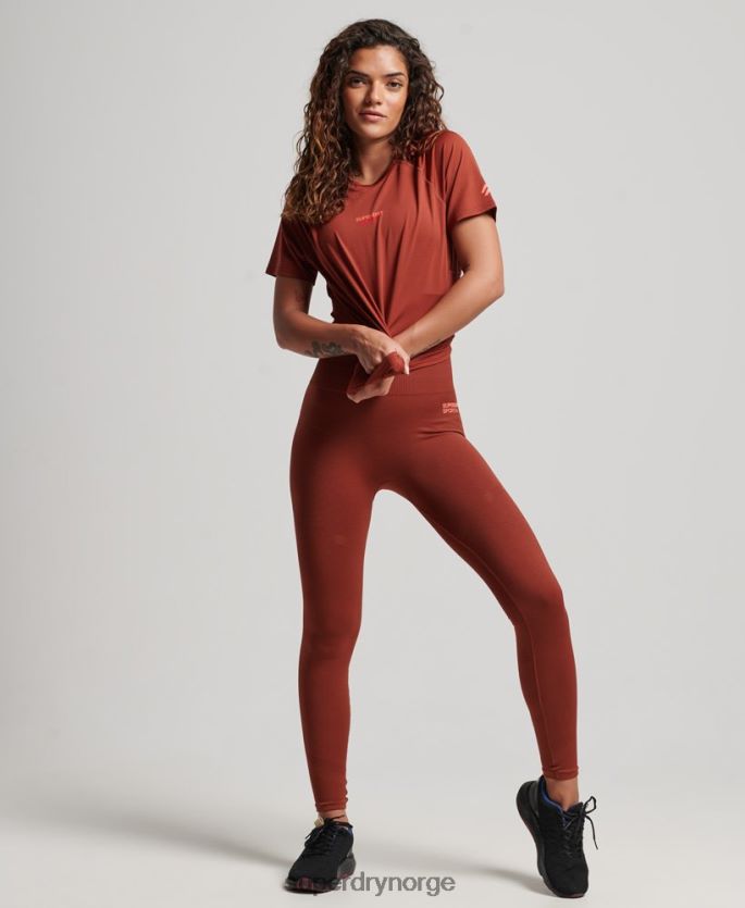 Superdry brun klær 86P46D2697 core aktiv t-skjorte kvinner