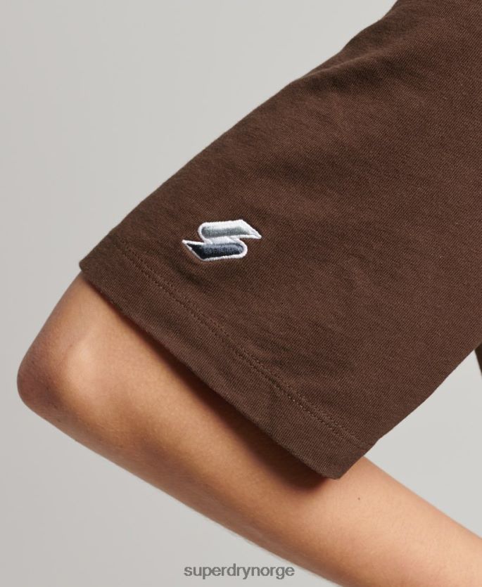 Superdry brun klær 86P46D6564 kode lineær løs t-skjorte kvinner