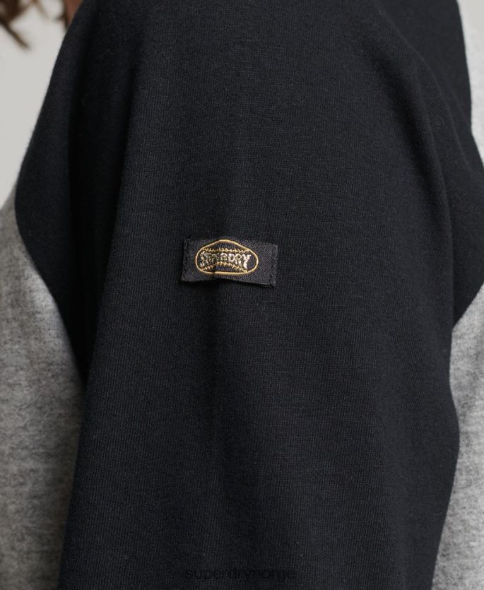 Superdry grå klær 86P46D2136 vintage logo raglan langermet topp kvinner