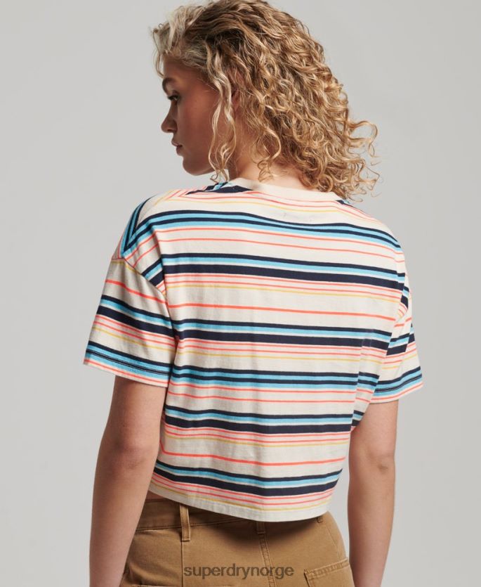 Superdry grå klær 86P46D2215 vintage t-skjorte i økologisk bomull foran kvinner