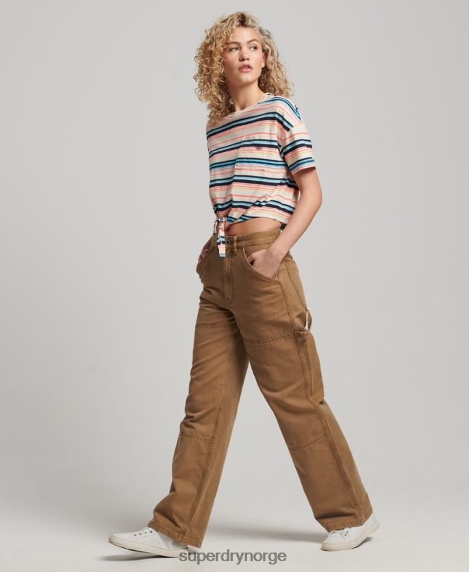 Superdry grå klær 86P46D2215 vintage t-skjorte i økologisk bomull foran kvinner