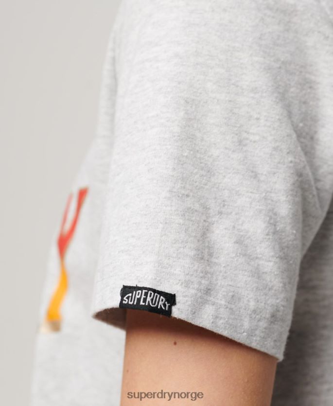 Superdry grå klær 86P46D2622 reisesuvenir grafisk t-skjorte kvinner