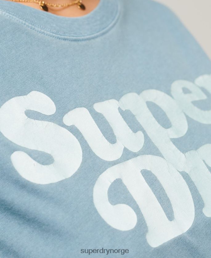 Superdry grå klær 86P46D2653 cooper klassisk t-skjorte med logo fra 70-tallet kvinner