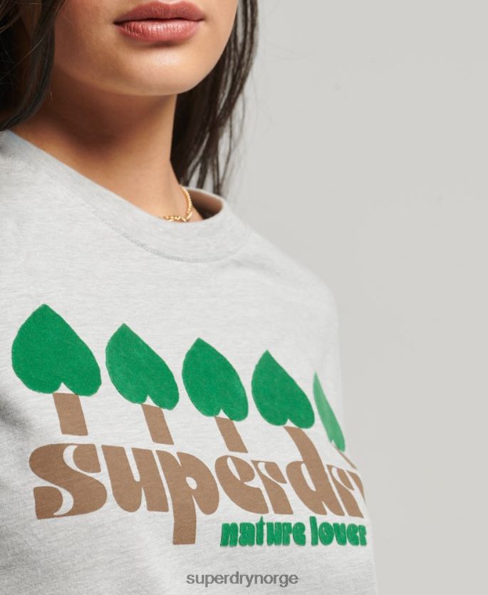Superdry grå klær 86P46D2712 vintage nostalgi t-skjorte kvinner