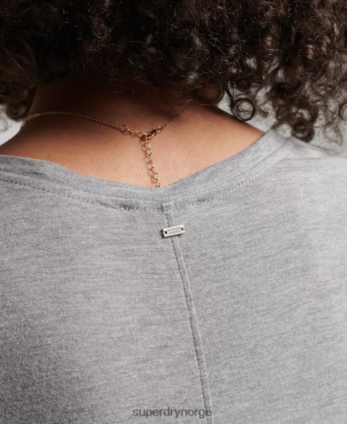 Superdry grå klær 86P46D2728 slub v-hals t-skjorte kvinner