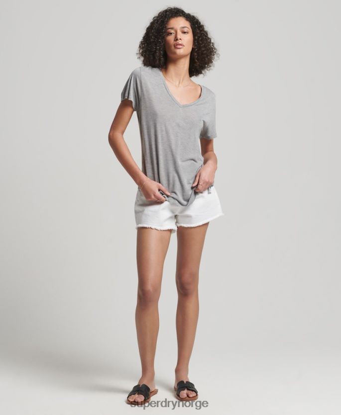Superdry grå klær 86P46D2728 slub v-hals t-skjorte kvinner