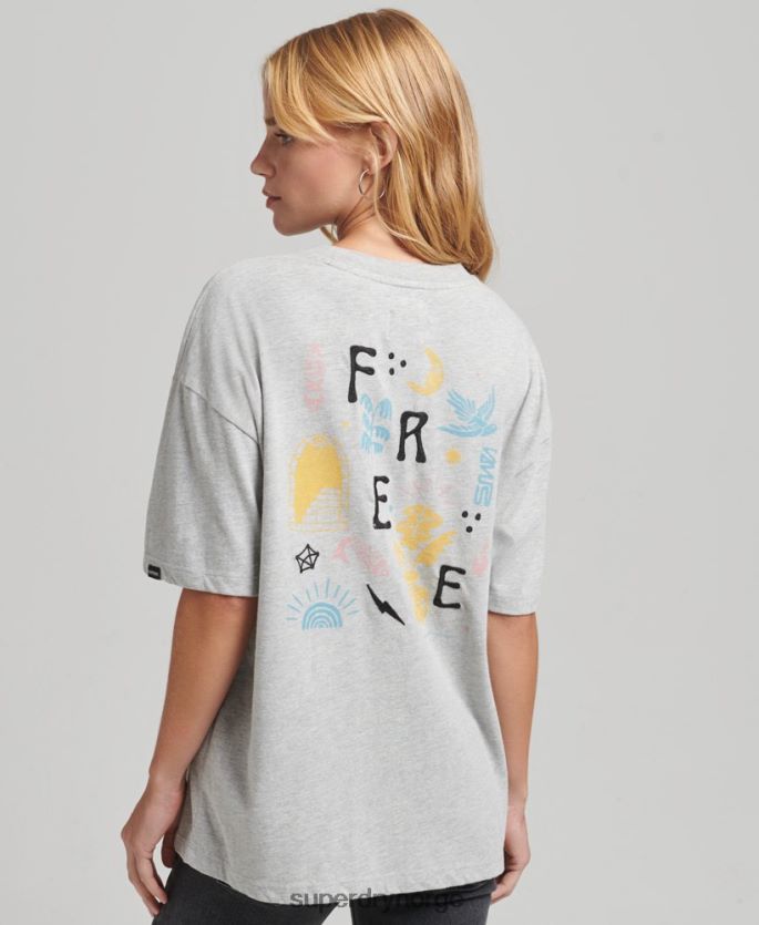 Superdry grå klær 86P46D2838 nomadisk folke-t-skjorte kvinner