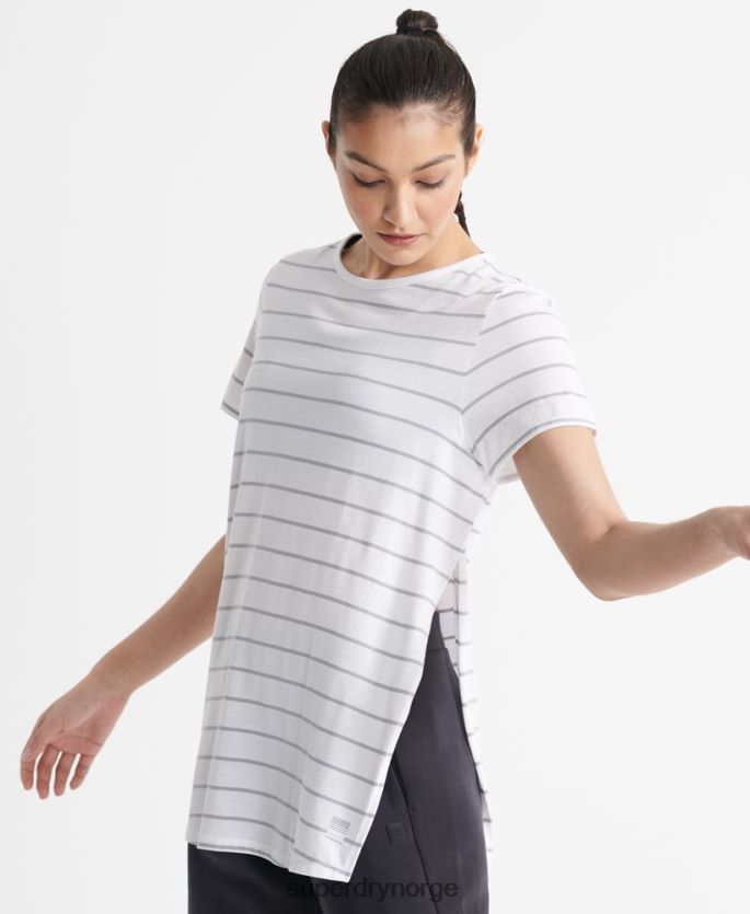 Superdry grå klær 86P46D2858 flex t-skjorte med lang linje kvinner