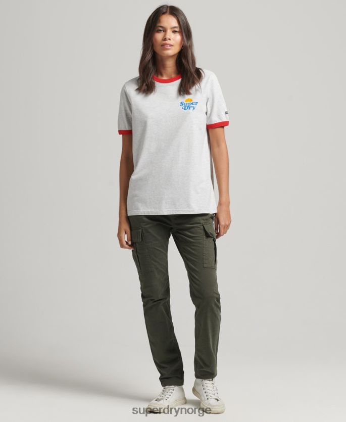 Superdry grå klær 86P46D6209 cooper nostalgi t-skjorte kvinner