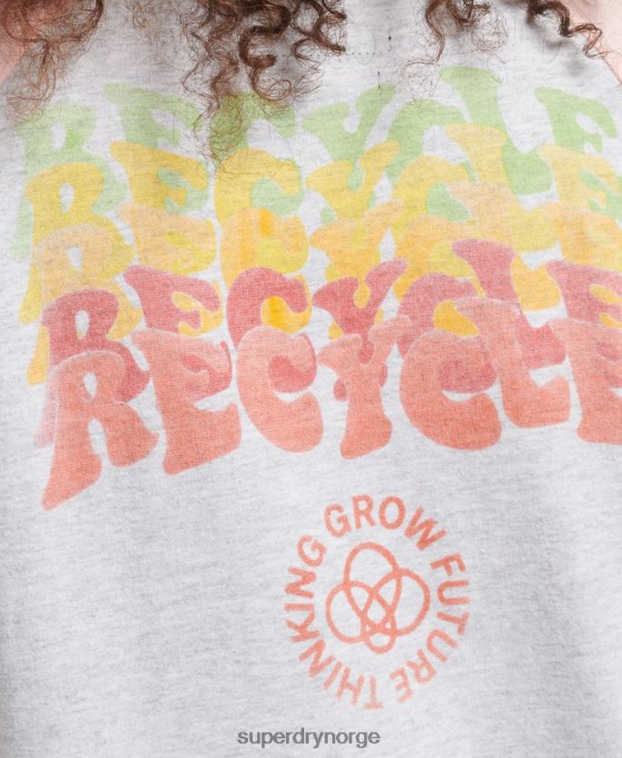 Superdry grå klær 86P46D6225 resirkulert raglan t-skjorte kvinner