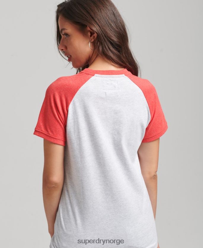 Superdry grå klær 86P46D6237 resirkulert raglan t-skjorte kvinner