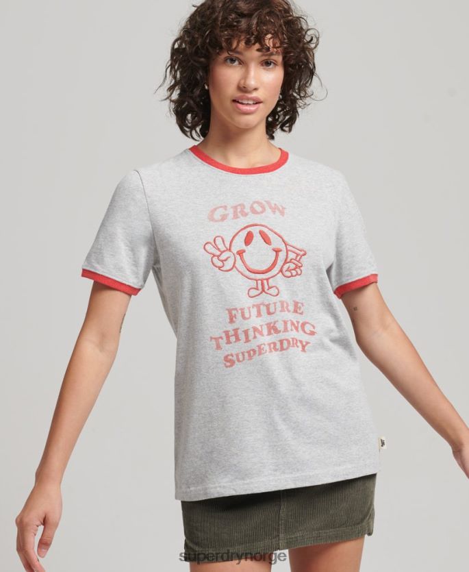 Superdry grå klær 86P46D6254 resirkulert ringer t-skjorte kvinner