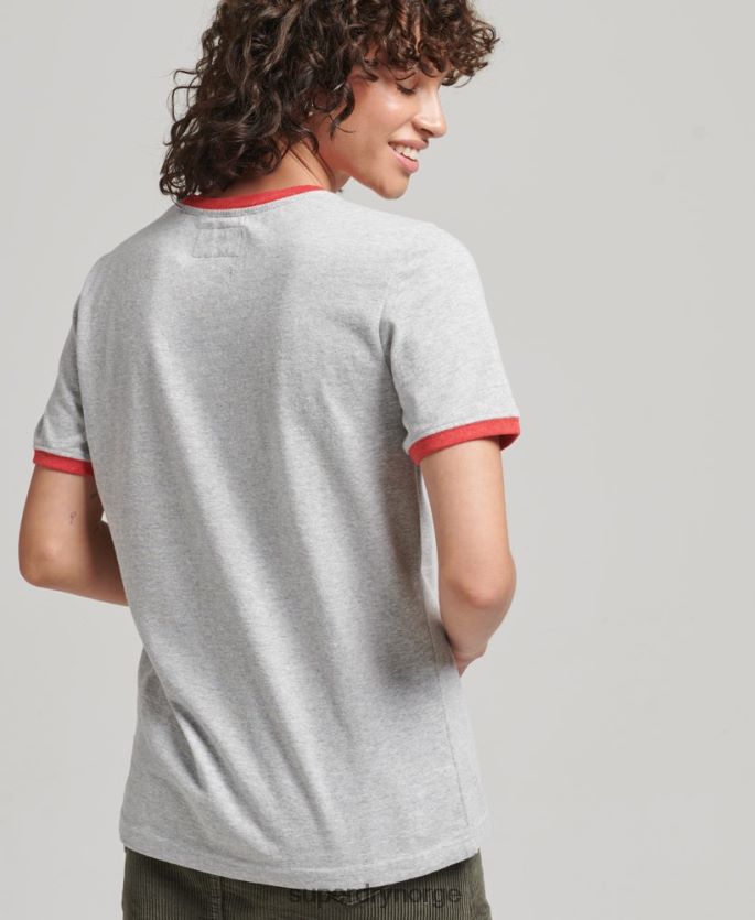 Superdry grå klær 86P46D6254 resirkulert ringer t-skjorte kvinner