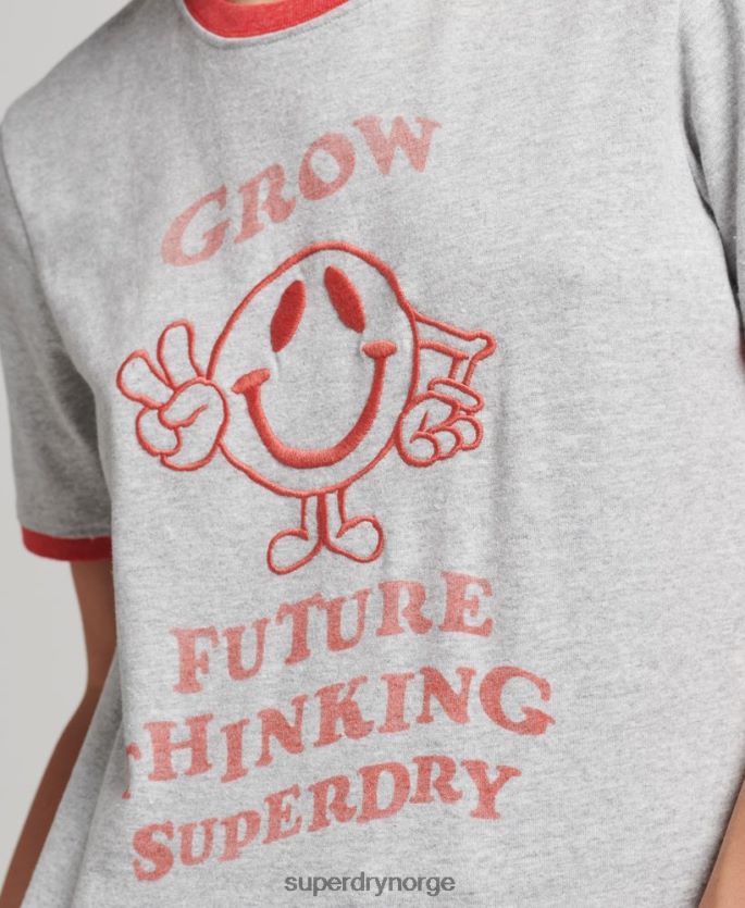 Superdry grå klær 86P46D6254 resirkulert ringer t-skjorte kvinner