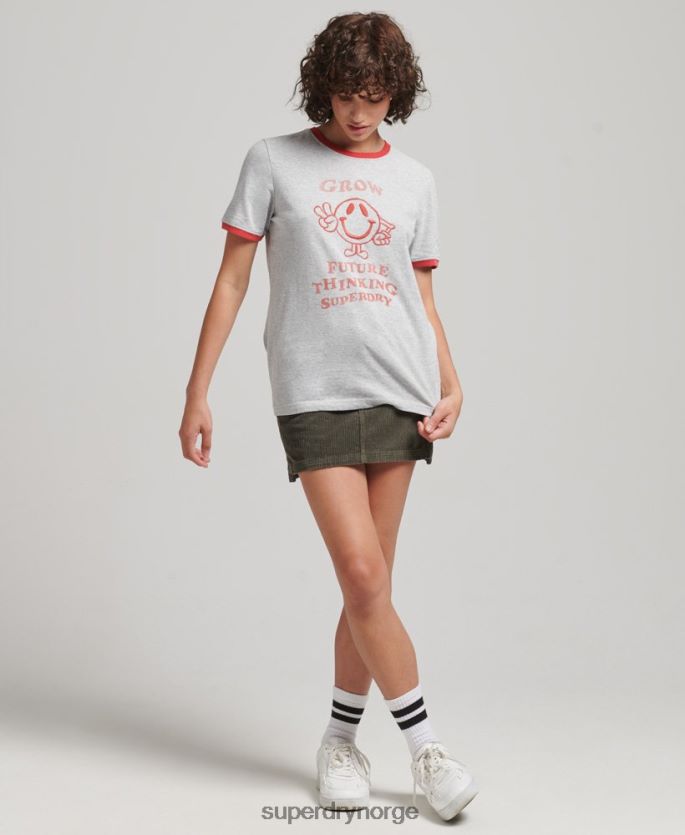Superdry grå klær 86P46D6254 resirkulert ringer t-skjorte kvinner