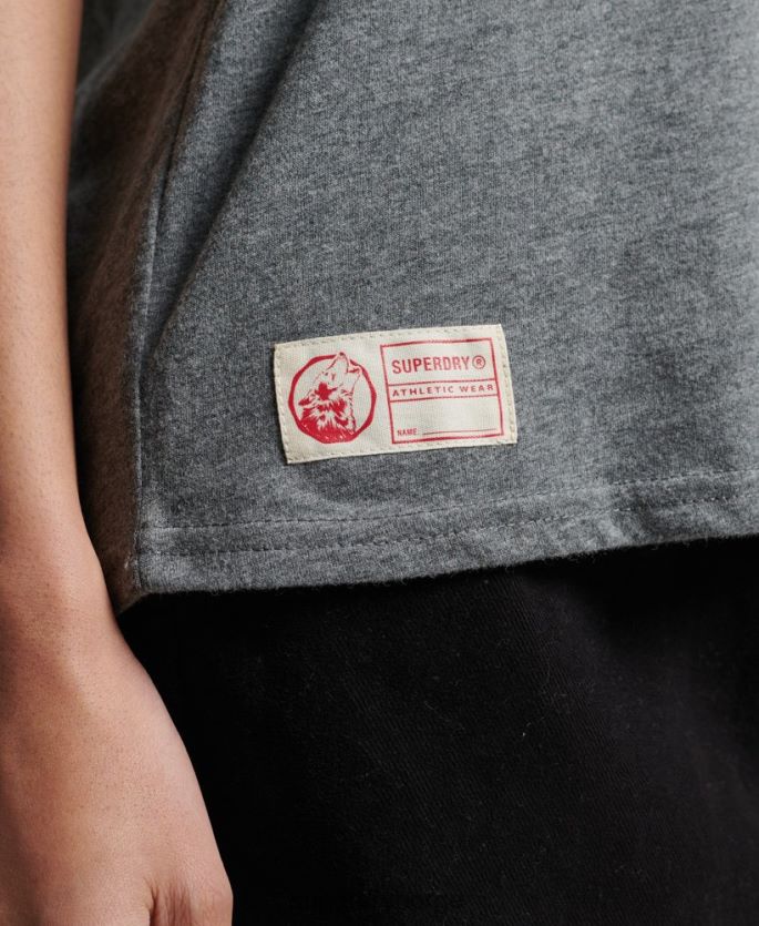 Superdry grå klær 86P46D6258 vintage script stil college t-skjorte kvinner