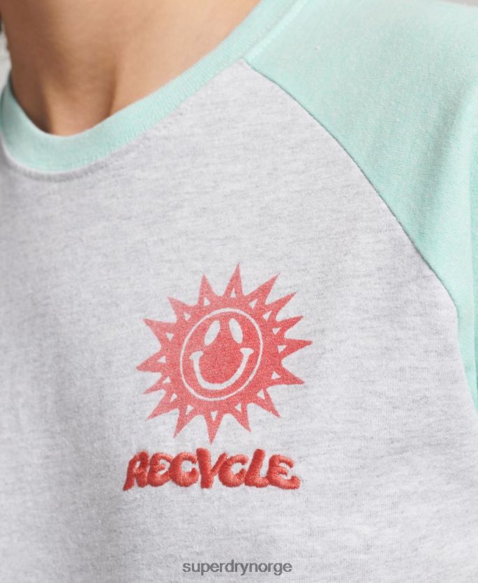 Superdry grå klær 86P46D6287 resirkulert raglan t-skjorte kvinner