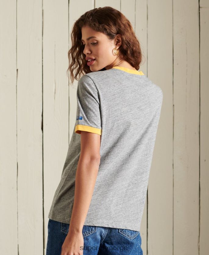 Superdry grå klær 86P46D6304 core logo amerikansk klassiker ringer t-skjorte kvinner