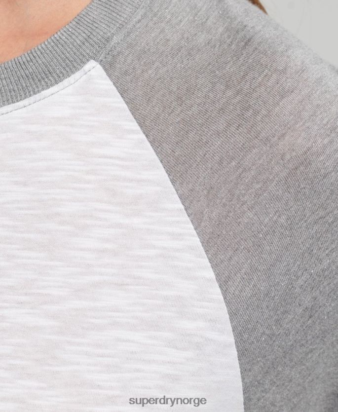 Superdry grå klær 86P46D6514 langermet baseball topp kvinner