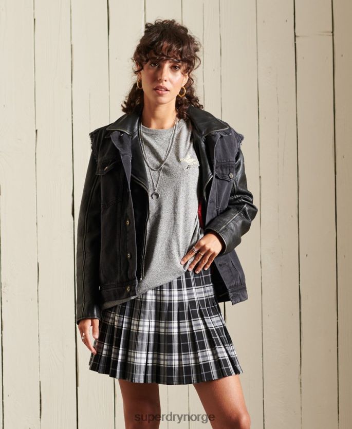 Superdry grå klær 86P46D6607 boho rock grafisk t-skjorte med løs passform kvinner