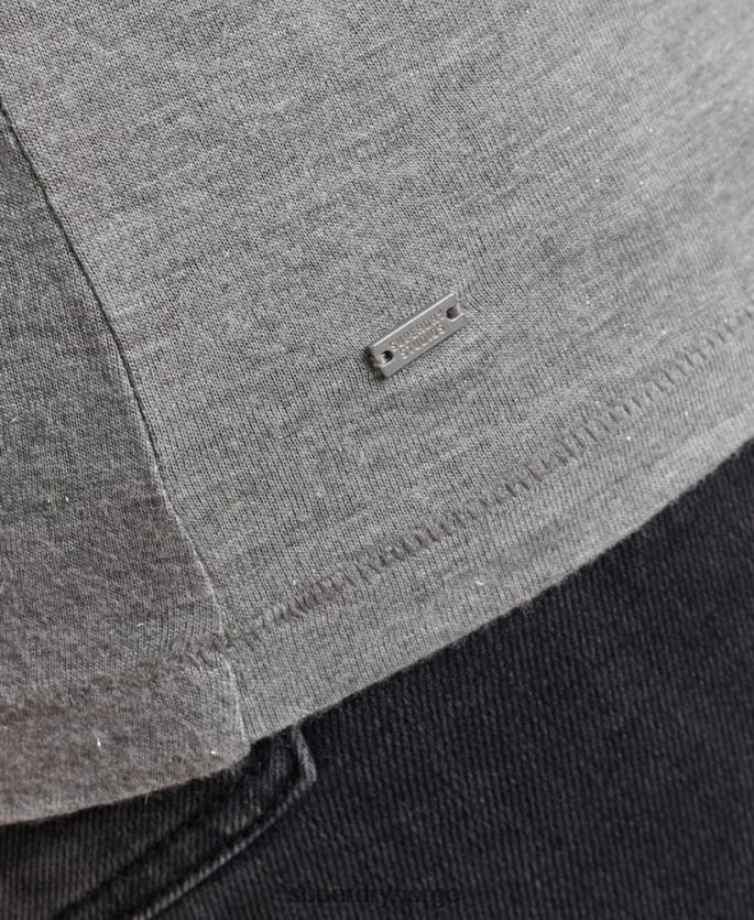 Superdry grå klær 86P46D6736 langermet v-hals topp kvinner