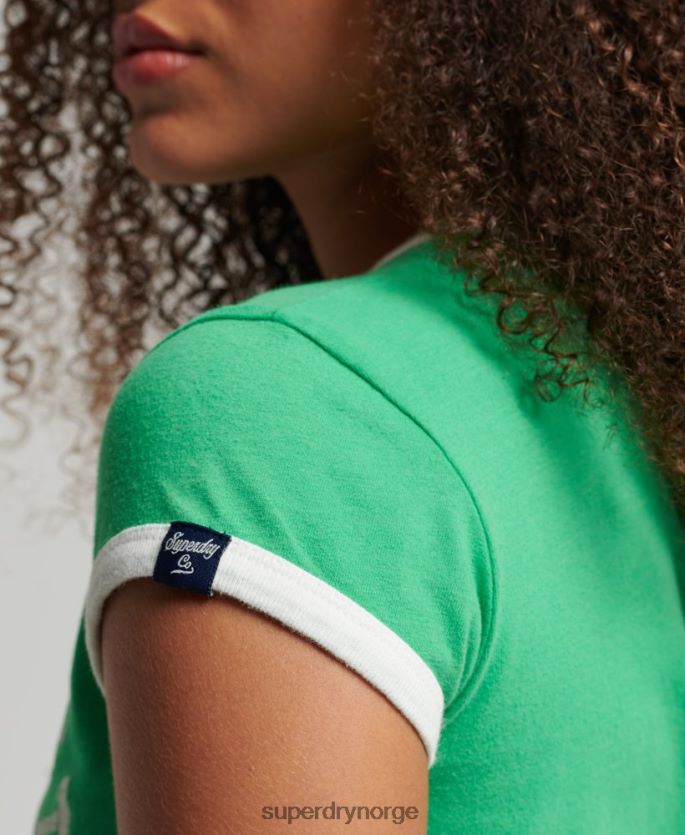 Superdry grønn klær 86P46D2187 vintage atletisk ringer t-skjorte kvinner