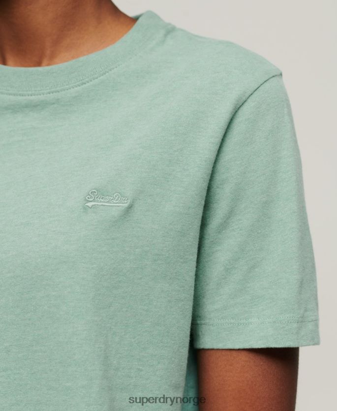 Superdry grønn klær 86P46D2250 vintage logobrodert t-skjorte i økologisk bomull kvinner