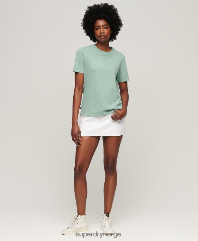 Superdry grønn klær 86P46D2250 vintage logobrodert t-skjorte i økologisk bomull kvinner