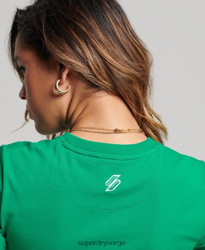 Superdry grønn klær 86P46D2264 kodegrafisk brodert liten t-skjorte kvinner