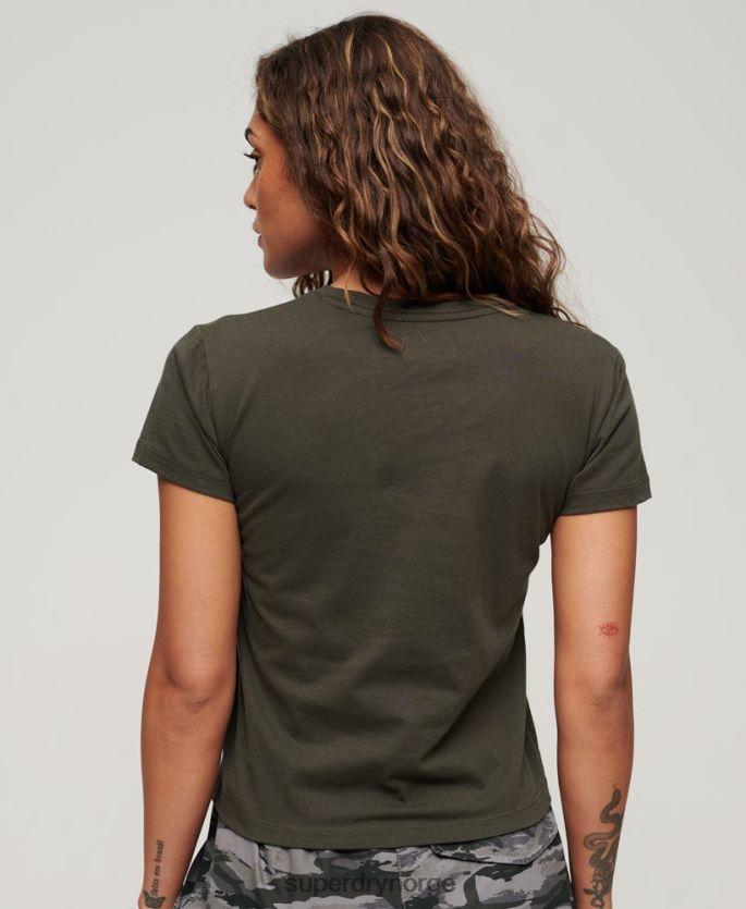 Superdry grønn klær 86P46D2627 t-skjorte med grafisk tatovering fra 90-tallet kvinner