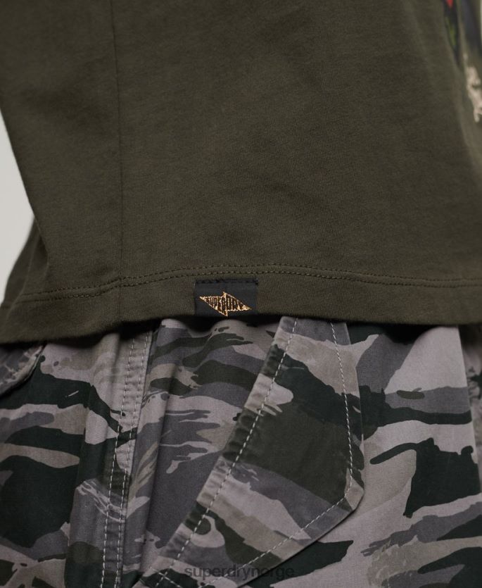 Superdry grønn klær 86P46D2627 t-skjorte med grafisk tatovering fra 90-tallet kvinner