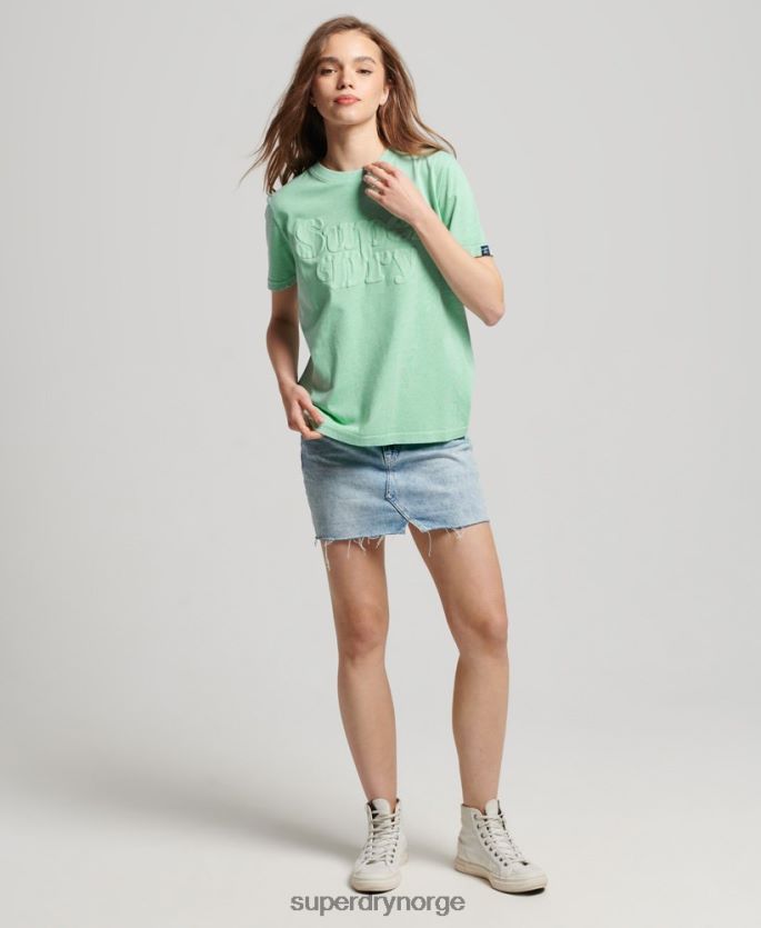 Superdry grønn klær 86P46D2727 cooper klassisk t-skjorte med logo fra 70-tallet kvinner