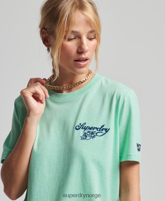 Superdry grønn klær 86P46D2758 vintage stolthet i håndverks-t-skjorte kvinner