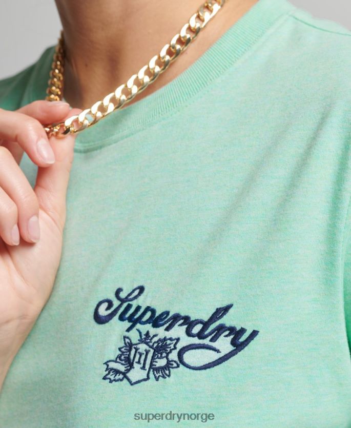 Superdry grønn klær 86P46D2758 vintage stolthet i håndverks-t-skjorte kvinner