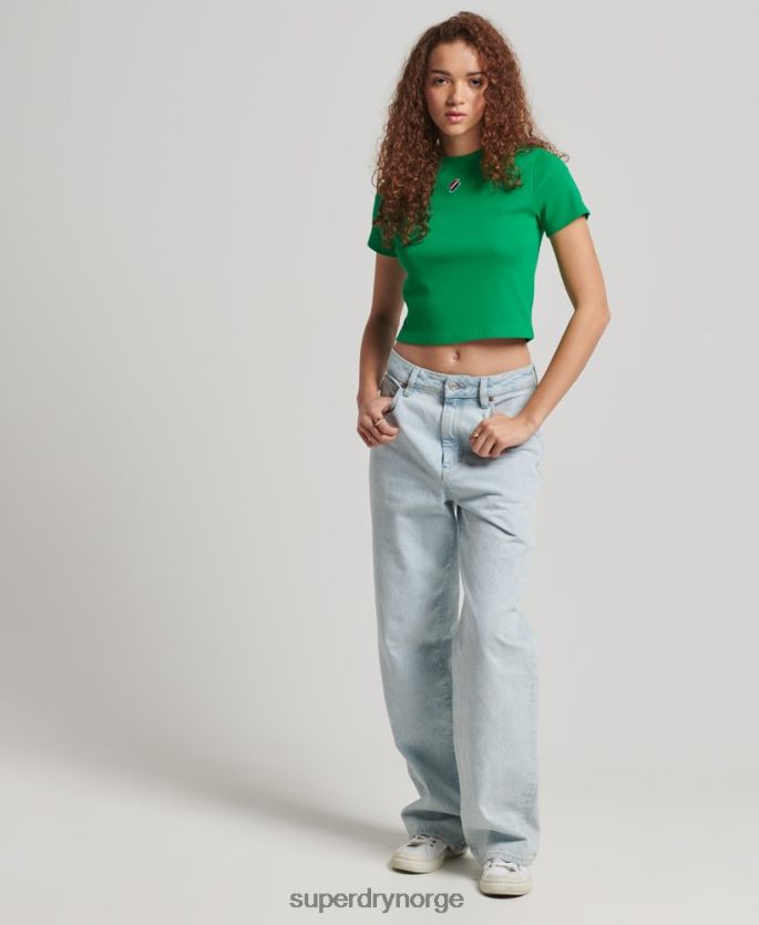 Superdry grønn klær 86P46D2809 t-skjorte med essensielt passform i økologisk bomull kvinner