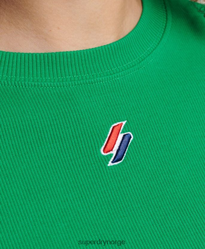 Superdry grønn klær 86P46D2809 t-skjorte med essensielt passform i økologisk bomull kvinner