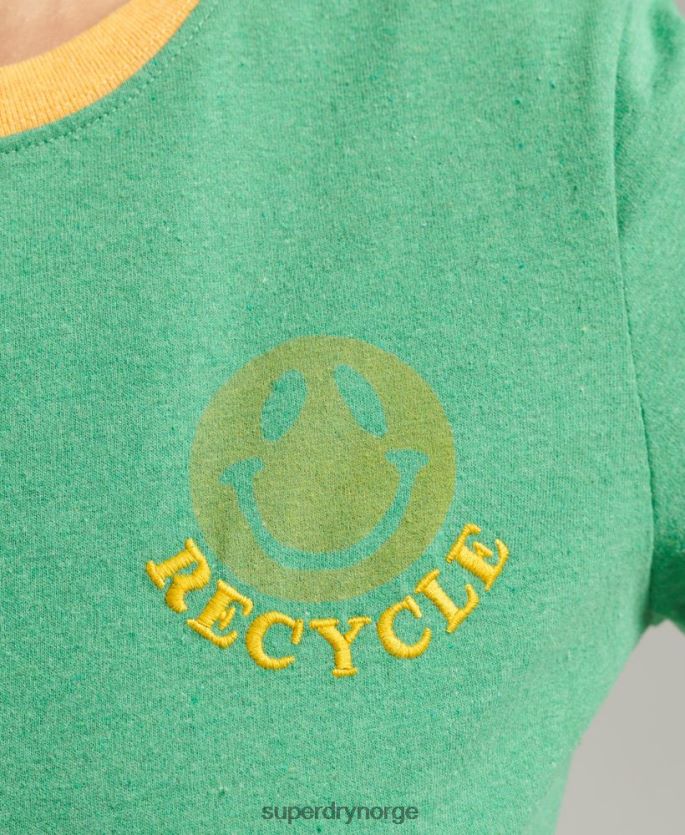 Superdry grønn klær 86P46D2831 resirkulert ringer t-skjorte kvinner