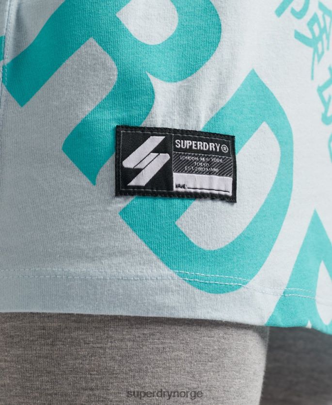 Superdry grønn klær 86P46D2835 kode kjerne-logo over hele t-skjorten kvinner
