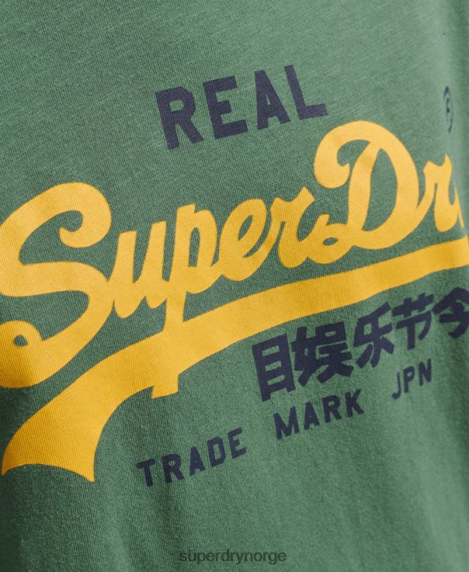 Superdry grønn klær 86P46D3045 vintage-logo med lang ermet topp kvinner