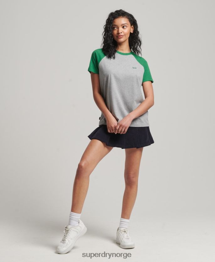 Superdry grønn klær 86P46D6186 vintage baseball t-skjorte i økologisk bomull kvinner