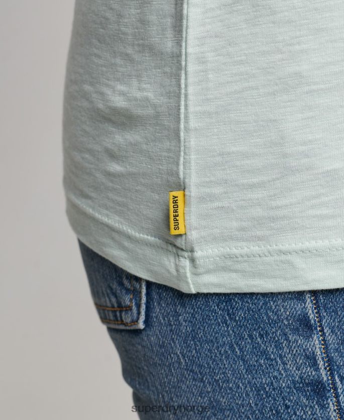 Superdry grønn klær 86P46D6206 t-skjorte med v-hals i økologisk bomull kvinner