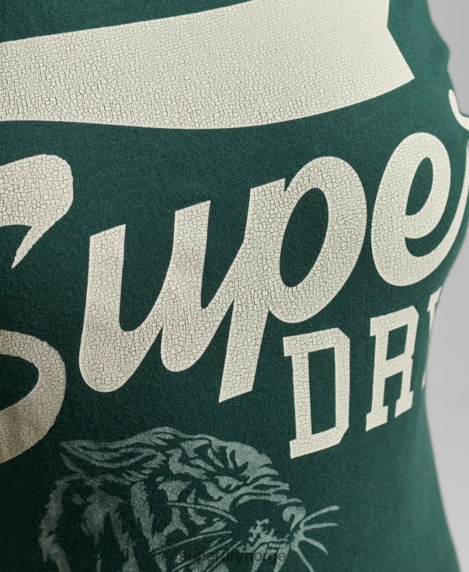Superdry grønn klær 86P46D6762 løs passform klassisk t-skjorte for friidrett kvinner