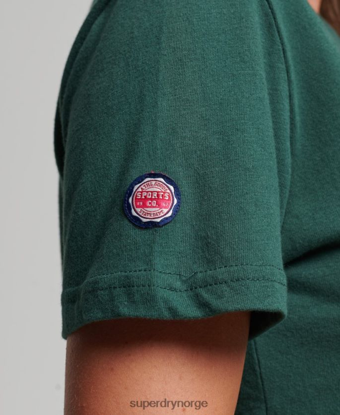 Superdry grønn klær 86P46D6762 løs passform klassisk t-skjorte for friidrett kvinner