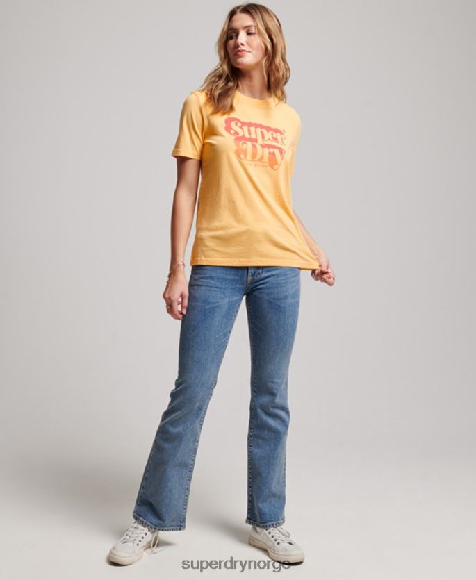 Superdry gul klær 86P46D2267 vintage skygge t-skjorte kvinner