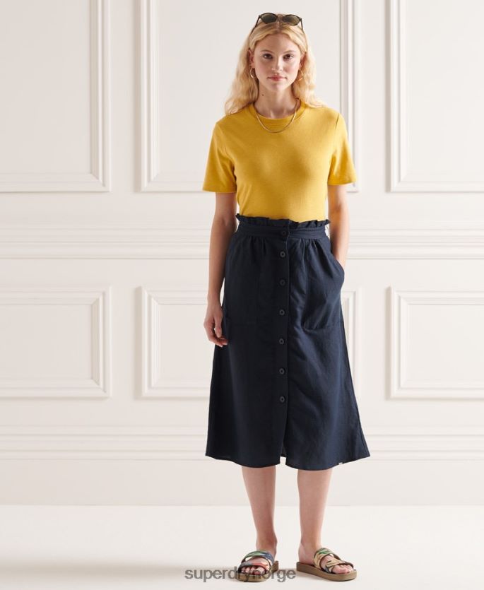 Superdry gul klær 86P46D2733 autentisk t-skjorte i økologisk bomull kvinner