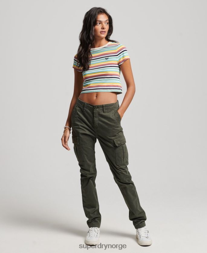 Superdry gul klær 86P46D2738 vintage stripe t-skjorte kvinner