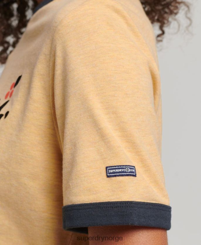 Superdry gul klær 86P46D2813 cooper nostalgi t-skjorte kvinner
