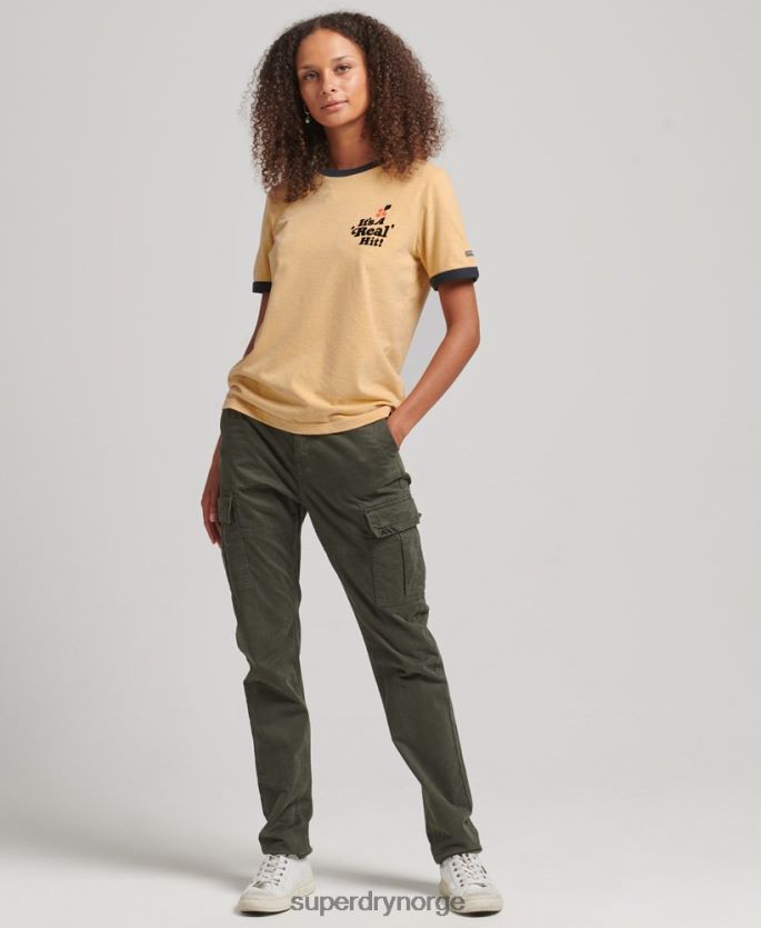 Superdry gul klær 86P46D2813 cooper nostalgi t-skjorte kvinner